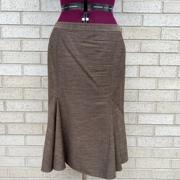 Lafayette 148 NY Brown Fit &amp; Flare Skirt Size 8
