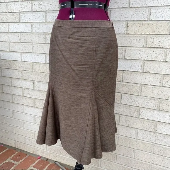 Lafayette 148 NY Brown Fit &amp; Flare Skirt Size 8
