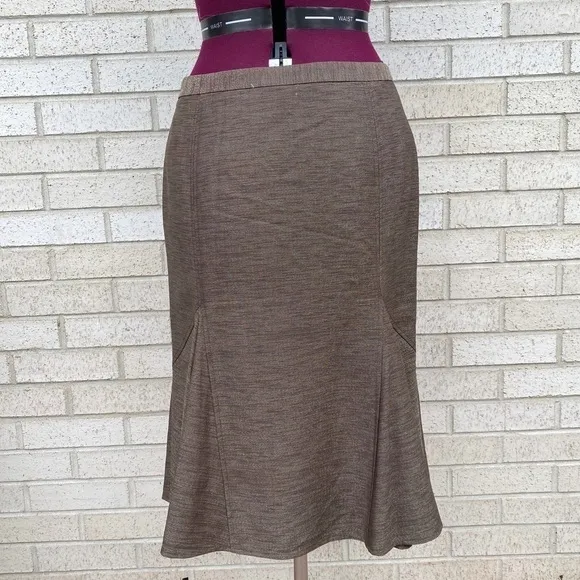 Lafayette 148 NY Brown Fit &amp; Flare Skirt Size 8