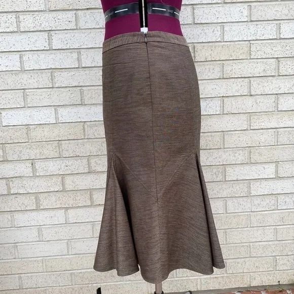 Lafayette 148 NY Brown Fit &amp; Flare Skirt Size 8