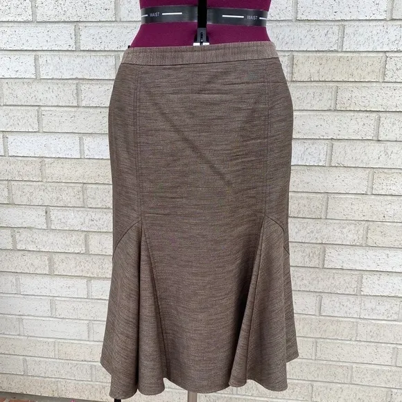 Lafayette 148 NY Brown Fit &amp; Flare Skirt Size 8
