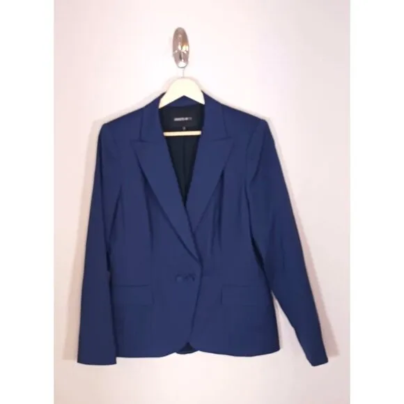 Lafayette 148 Wool Blend Career Preppy Business Navy Women's Blazer Size 12