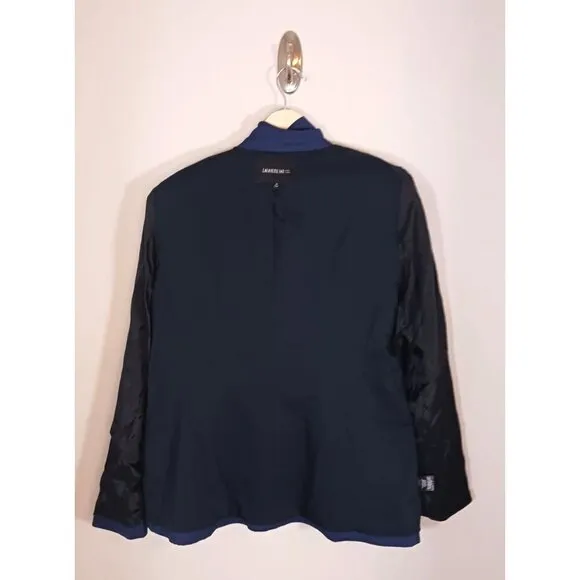 Lafayette 148 Wool Blend Career Preppy Business Navy Women's Blazer Size 12