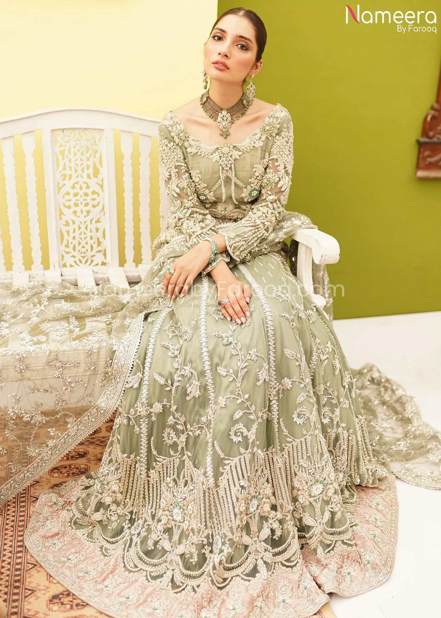Latest Designer Bridal Lehenga with Short Peplum #BR128