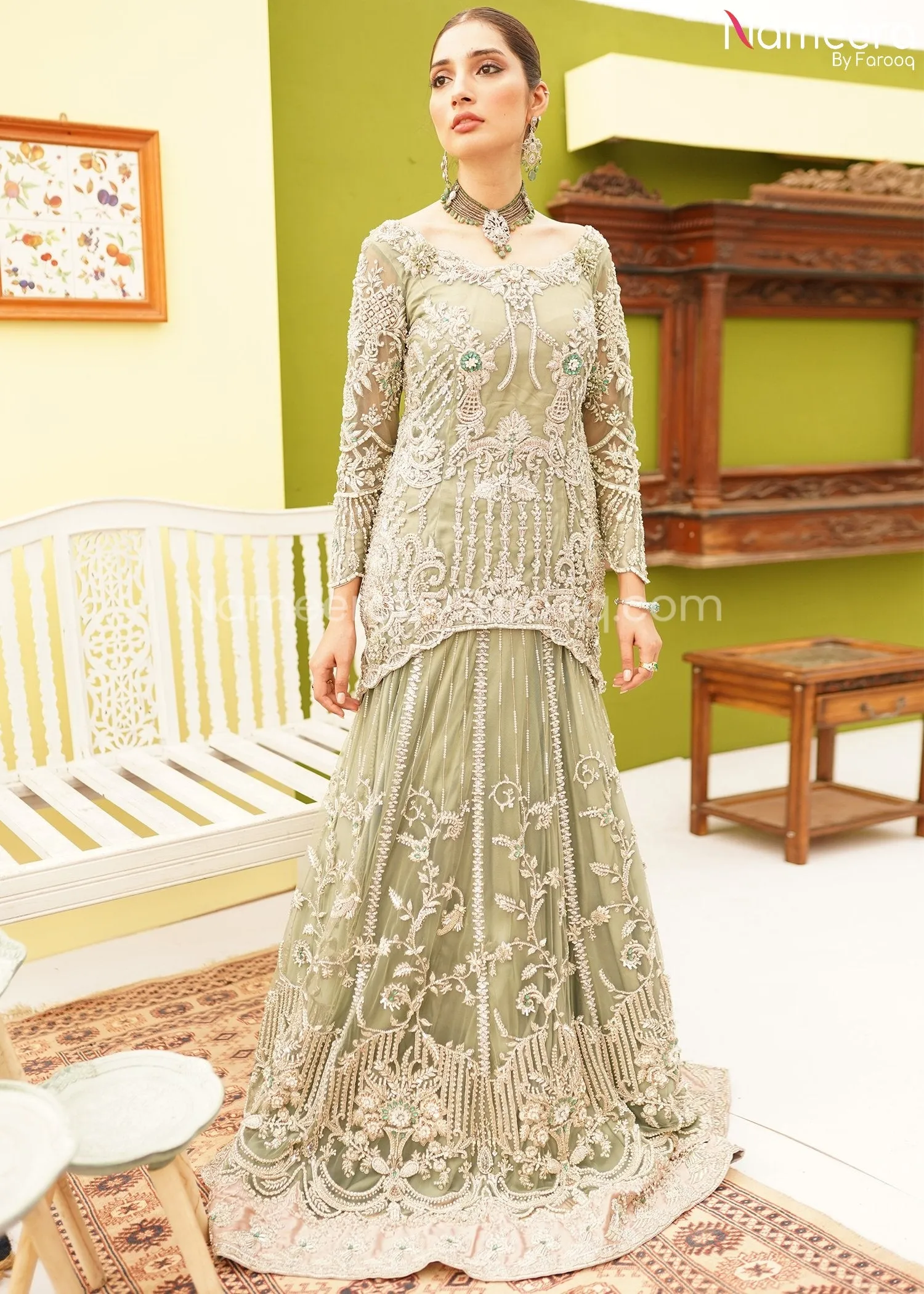 Latest Designer Bridal Lehenga with Short Peplum #BR128