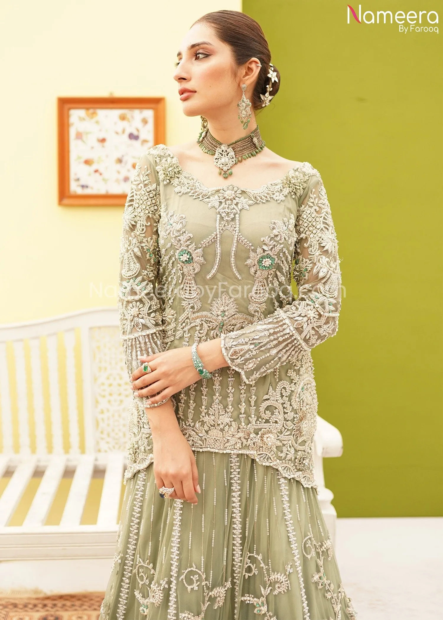 Latest Designer Bridal Lehenga with Short Peplum #BR128