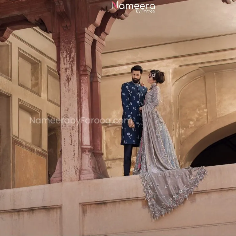Latest Pakistani Bridal Dress in Blue Online #BS88