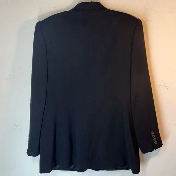 LAUREN RALPH LAUREN WOMANS BLAZER BLACK 10petite wool layer coat jacket suit