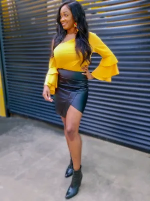 Leather Asymmetrical Skirt