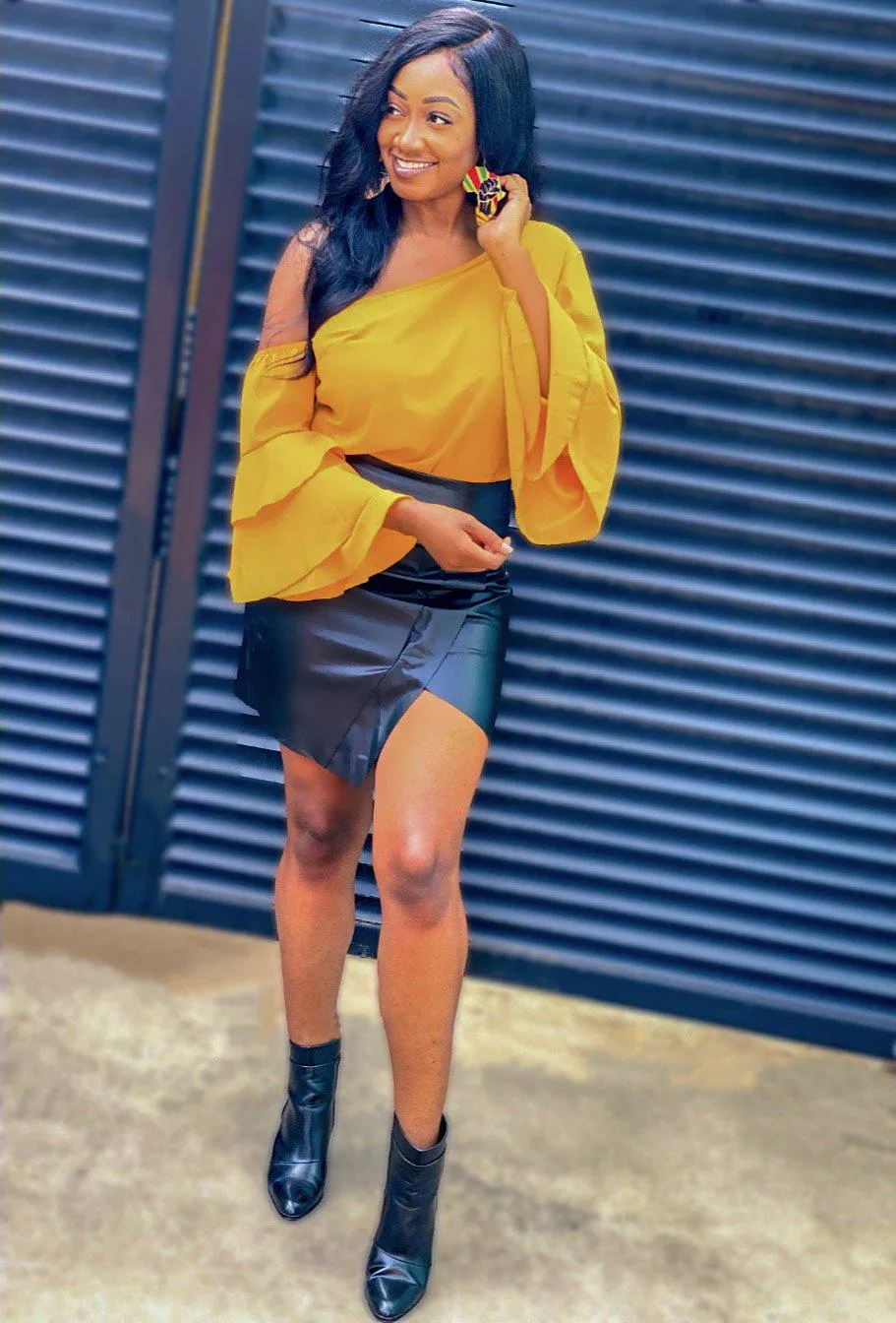 Leather Asymmetrical Skirt
