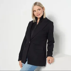 Like New Peace Love World Ponte Blazer with Sweater Insert Black Womens 8