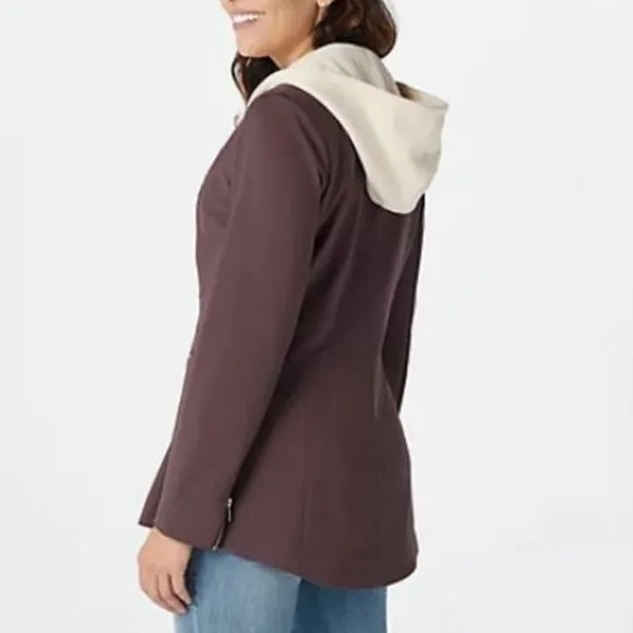 Like New Peace Love World Ponte Blazer with Sweater Insert Black Womens 8