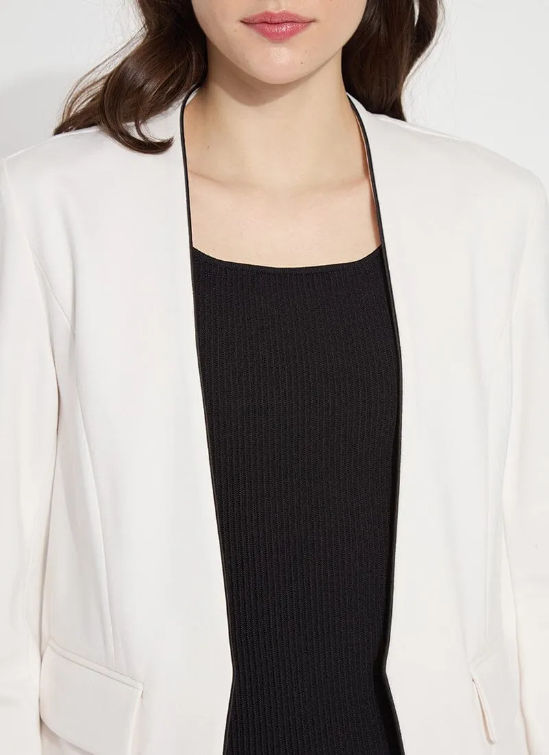 Lucia Collarless Ponte Blazer | Chalk