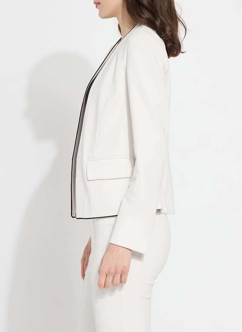 Lucia Collarless Ponte Blazer | Chalk