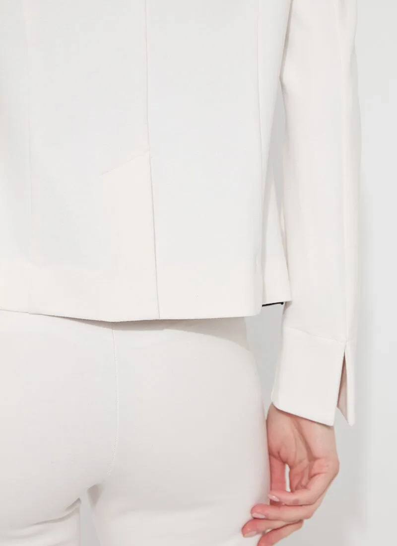 Lucia Collarless Ponte Blazer | Chalk
