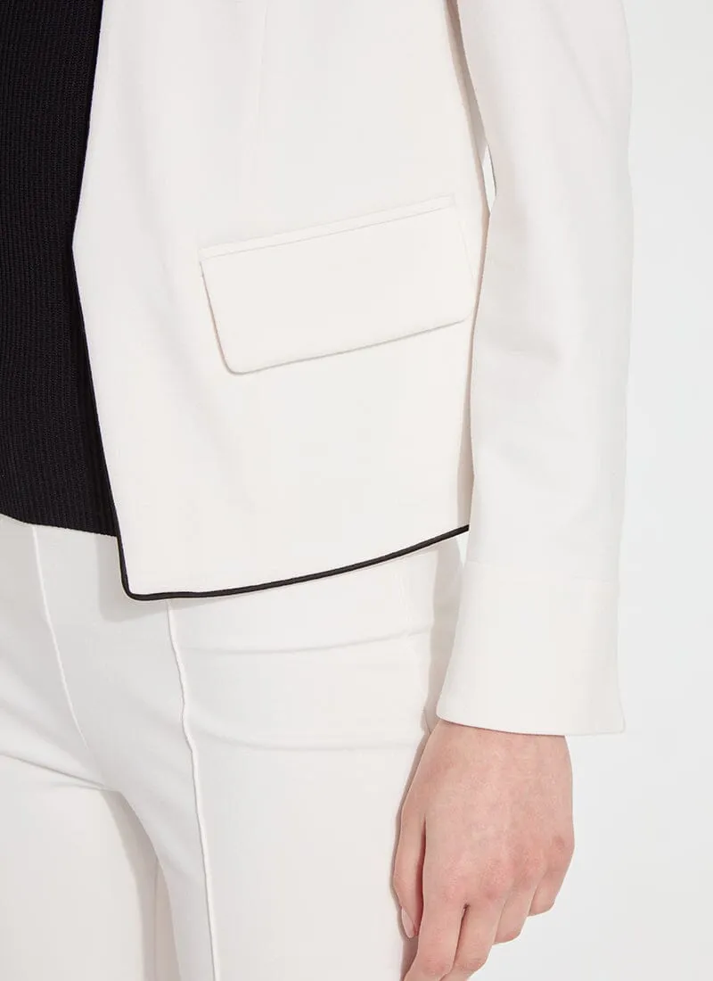 Lucia Collarless Ponte Blazer | Chalk