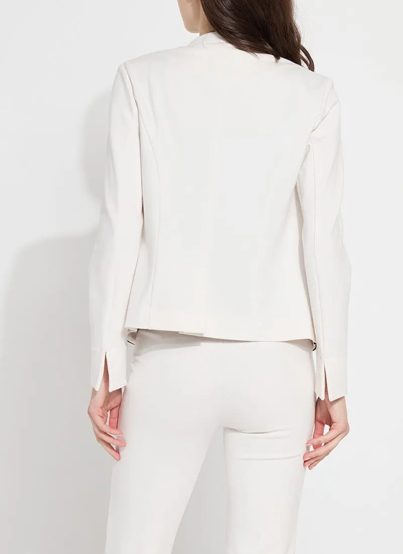Lucia Collarless Ponte Blazer | Chalk