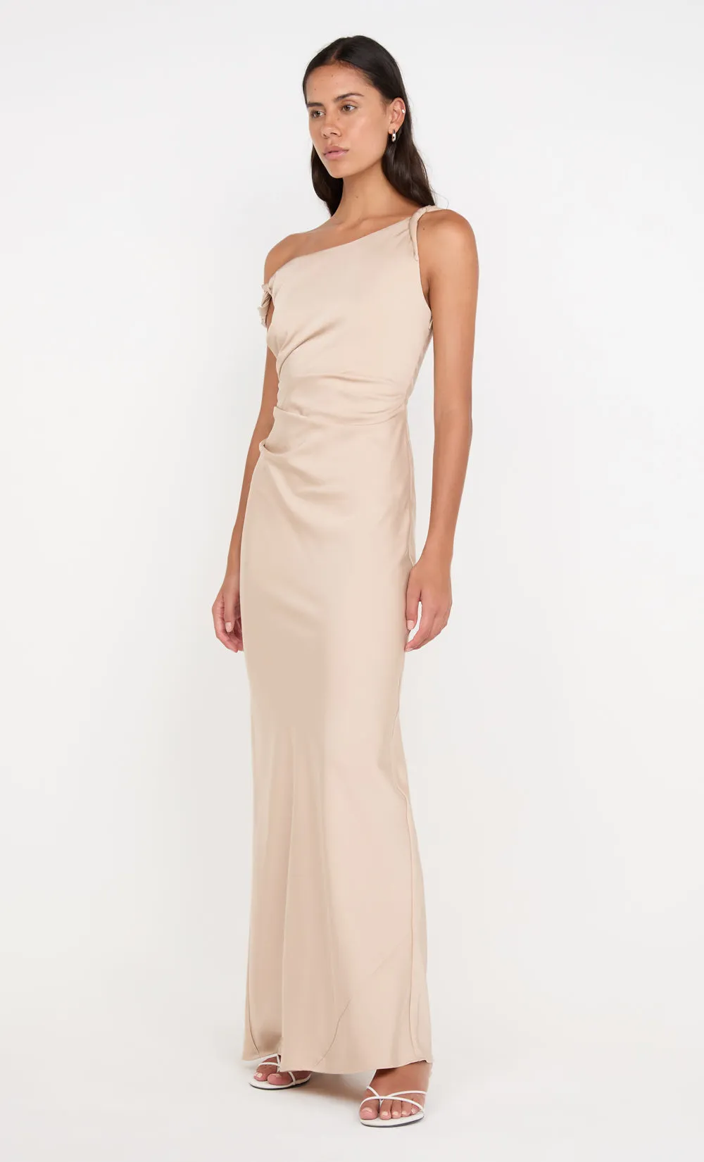 LUNETTA TWIST STRAP DRESS - SAND