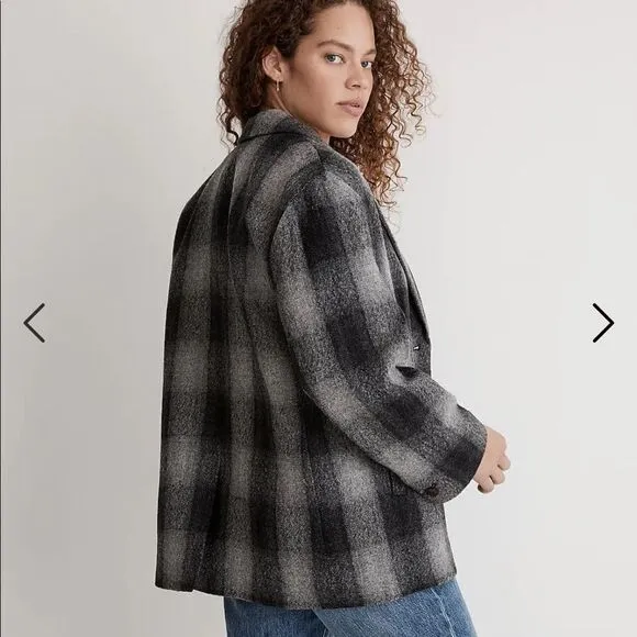 Madewell The Oversized Dorset Blazer in Buffalo Check Boiled Wool*