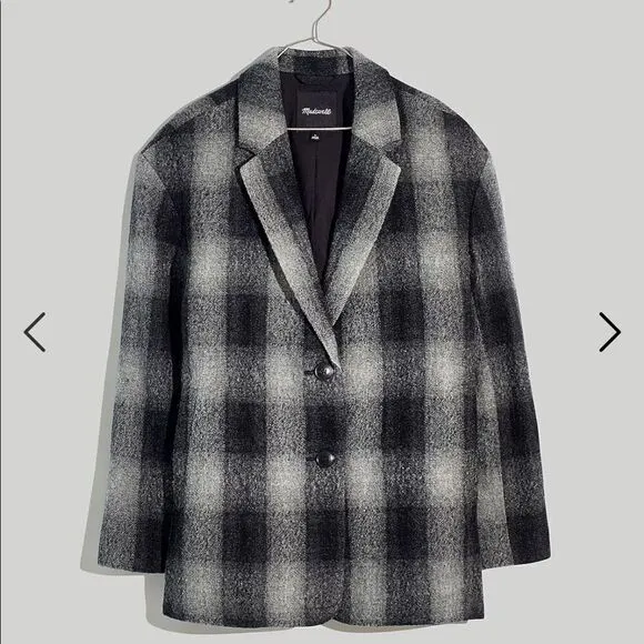 Madewell The Oversized Dorset Blazer in Buffalo Check Boiled Wool*