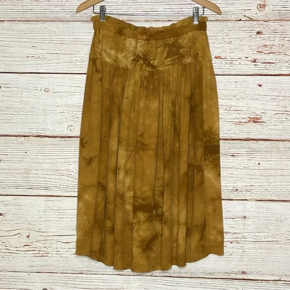 Madewell Tie Front Paperbag Midi Skirt in Egyptian Gold Tie Dye Sz S