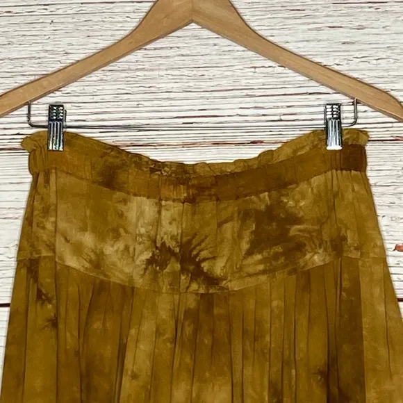 Madewell Tie Front Paperbag Midi Skirt in Egyptian Gold Tie Dye Sz S