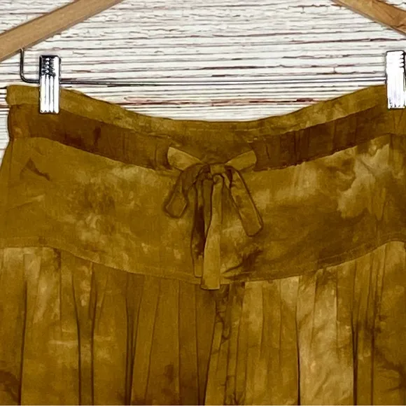 Madewell Tie Front Paperbag Midi Skirt in Egyptian Gold Tie Dye Sz S