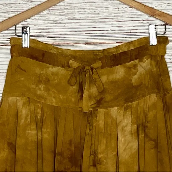 Madewell Tie Front Paperbag Midi Skirt in Egyptian Gold Tie Dye Sz S