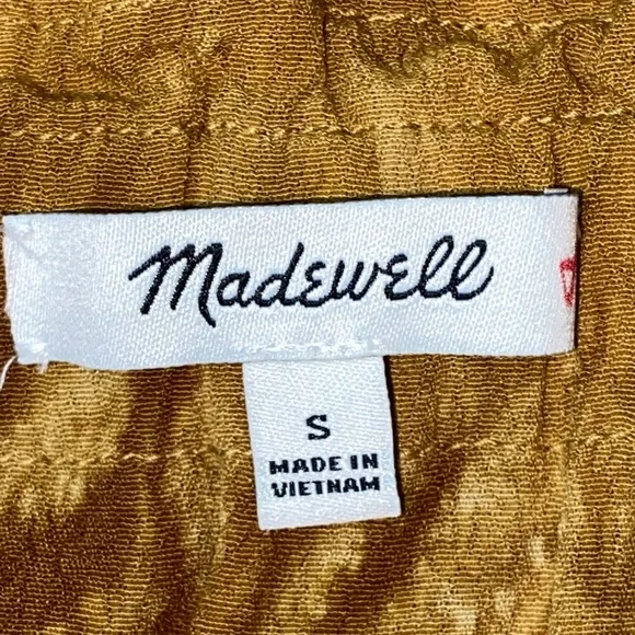 Madewell Tie Front Paperbag Midi Skirt in Egyptian Gold Tie Dye Sz S