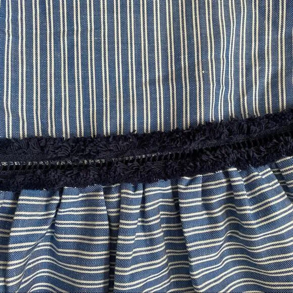 Margaret O’Leary Maison blue striped midi skirt