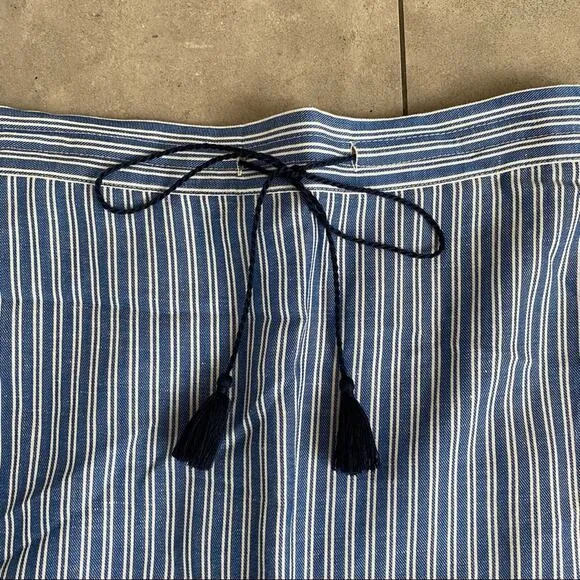Margaret O’Leary Maison blue striped midi skirt
