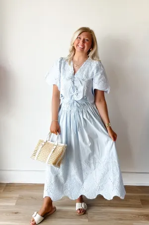 Margot Eyelet Midi Skirt
