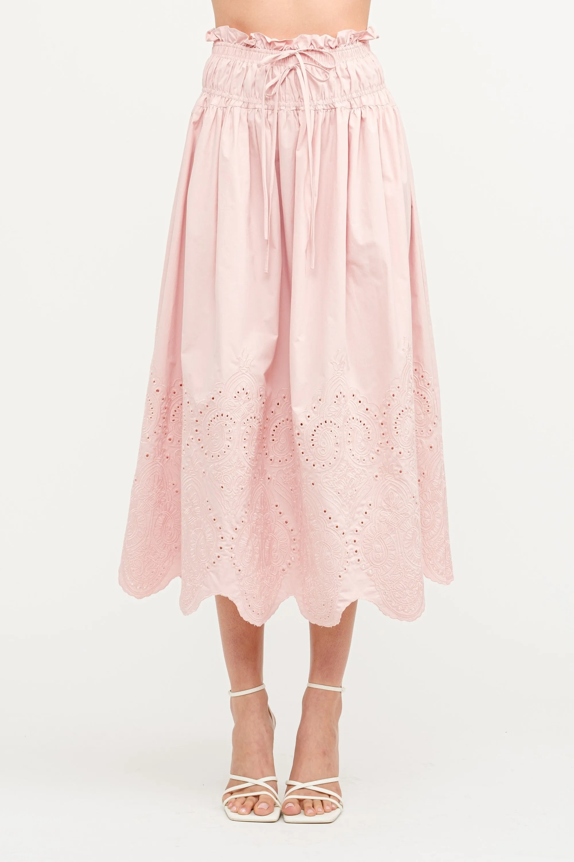 Margot Eyelet Midi Skirt