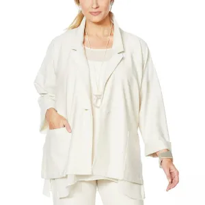 MarlaWynne WynneLayers Women's Plus Size Oversized Button Front Blazer