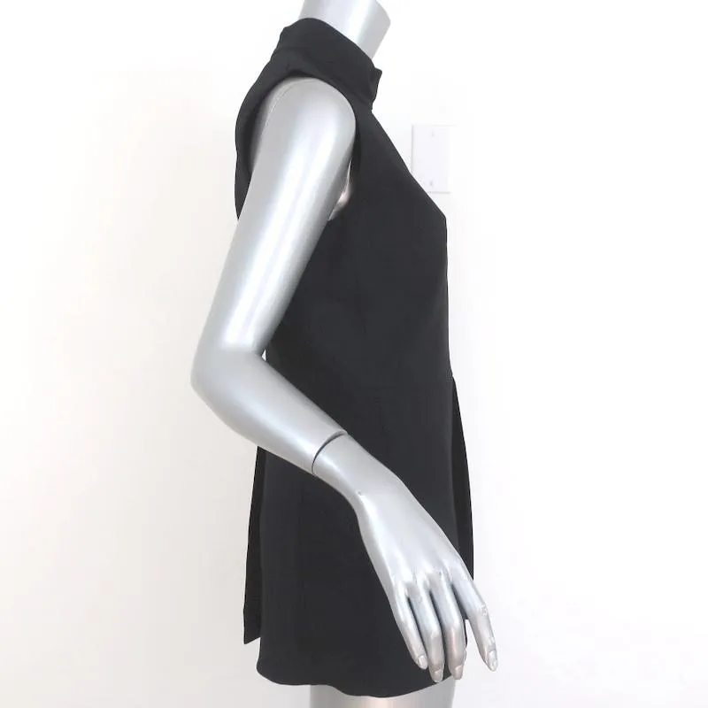 Marni Peplum Top Black Pleated Stretch Crepe Size 40 Sleeveless Blouse