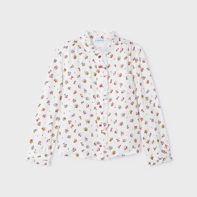 Mayoral Ruffle Blouse - Natural