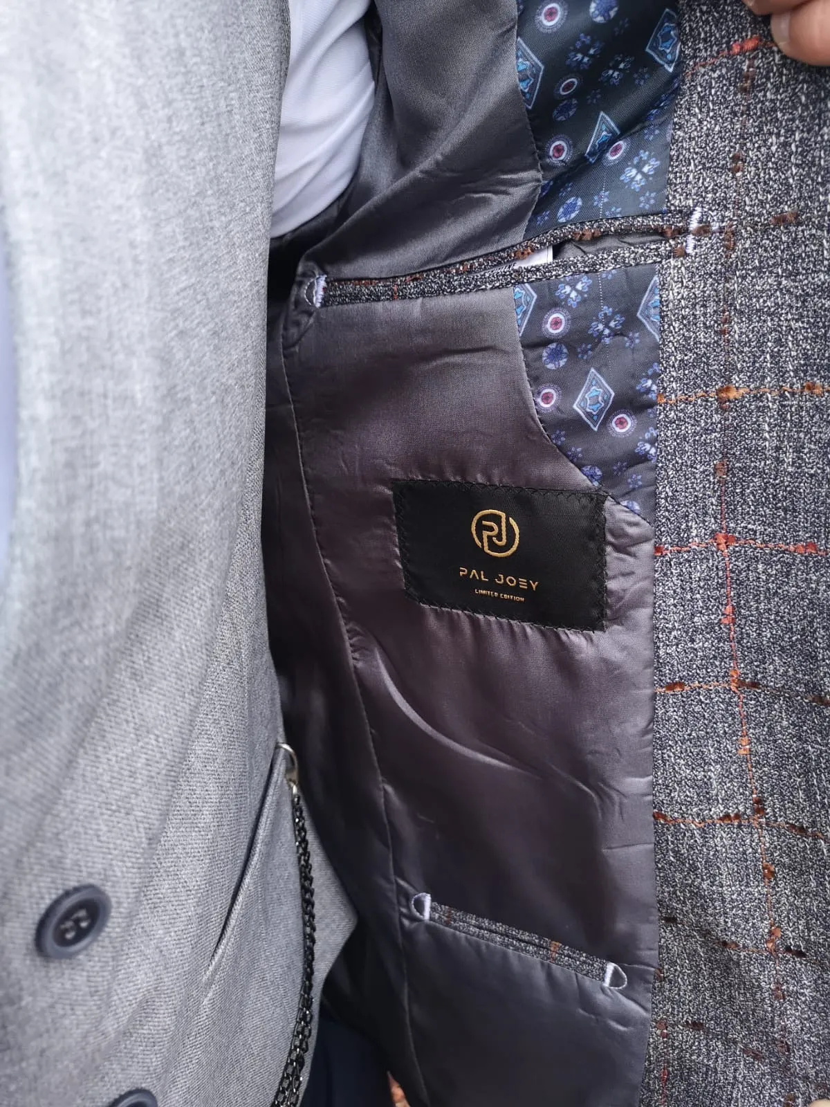 Medina - Steel Blue/Orange 3 Piece Suit