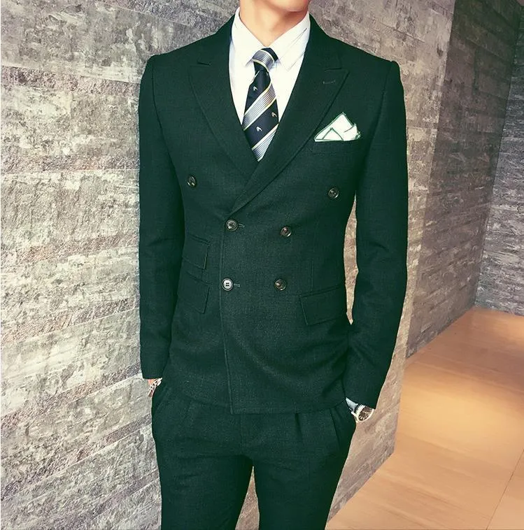 Men's Double Breasted 3 Piece Suit In 3 Colors Up To Size 3XL