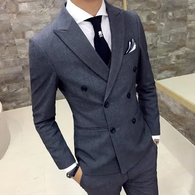 Men's Double Breasted Suit Coat