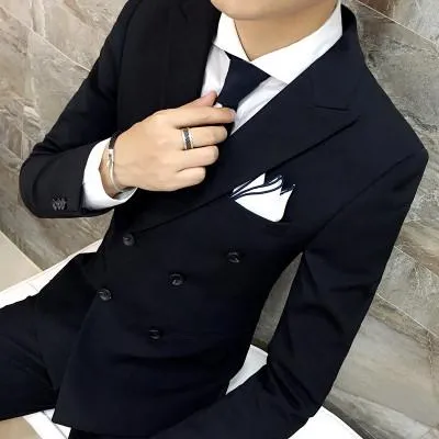 Men's Double Breasted Suit Coat