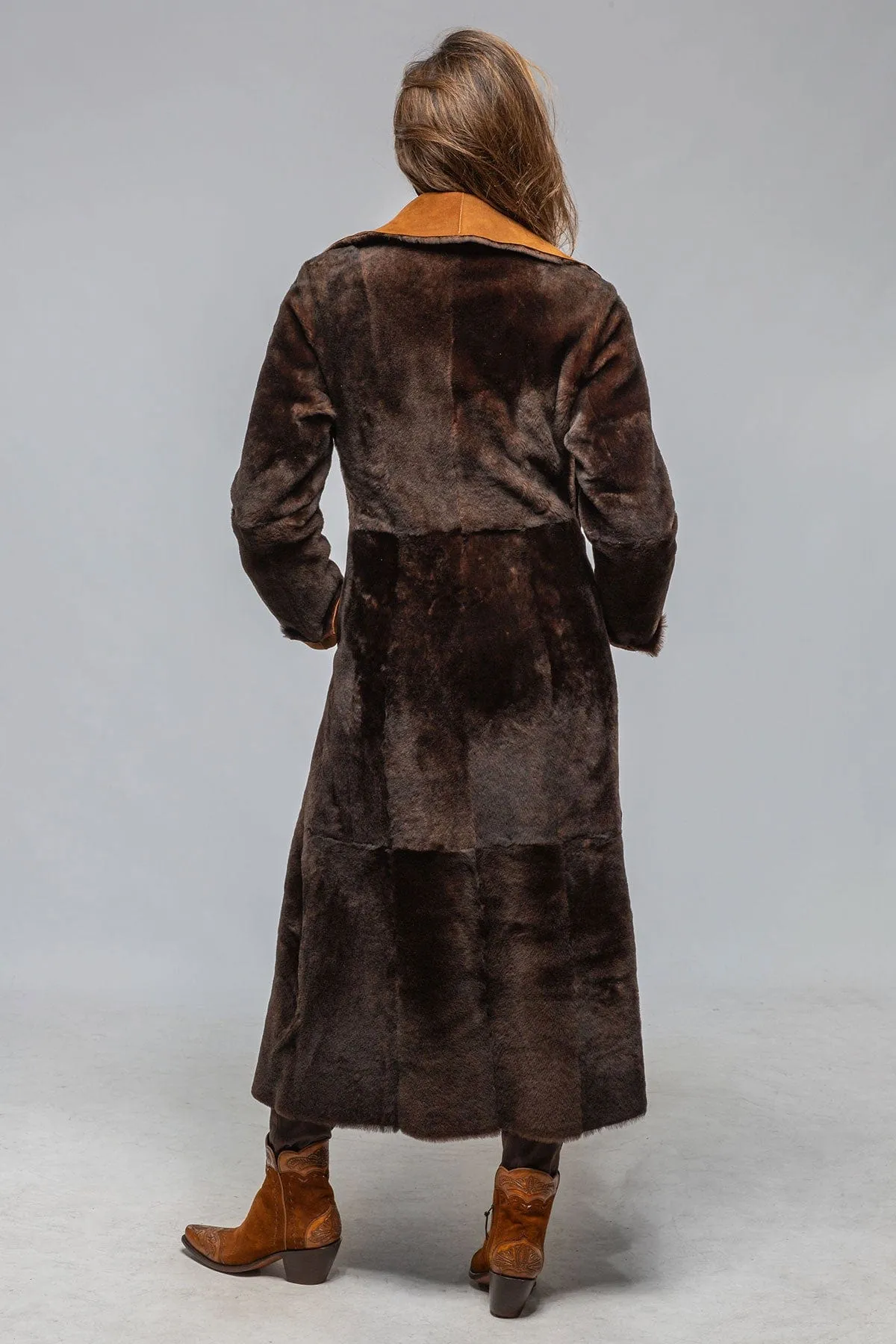 Mercedes Long Shearling In Cognac