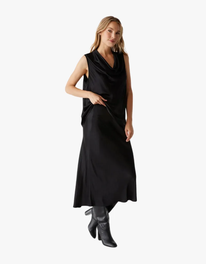 Michael Stars Leila Bias Midi Skirt in Black