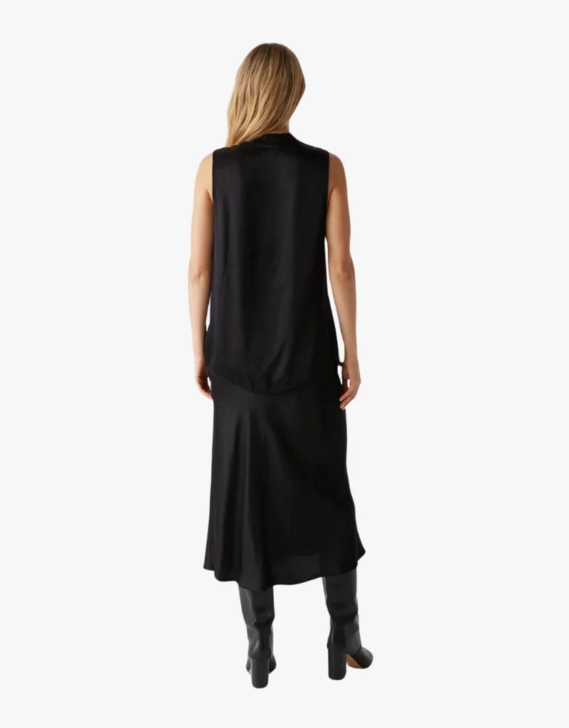 Michael Stars Leila Bias Midi Skirt in Black