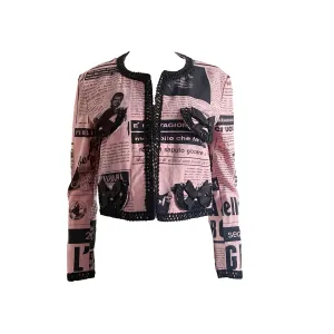 Moschino Pink Newsprint Blazer