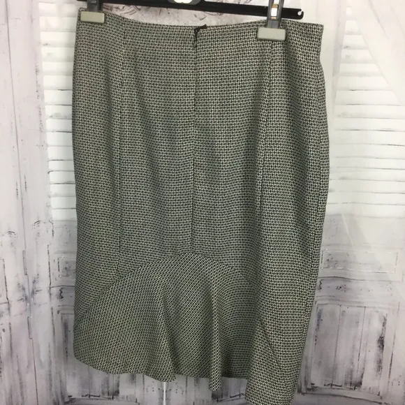Msiamo Hounds Tooth Wool Midi Skirt Gray Midi 8