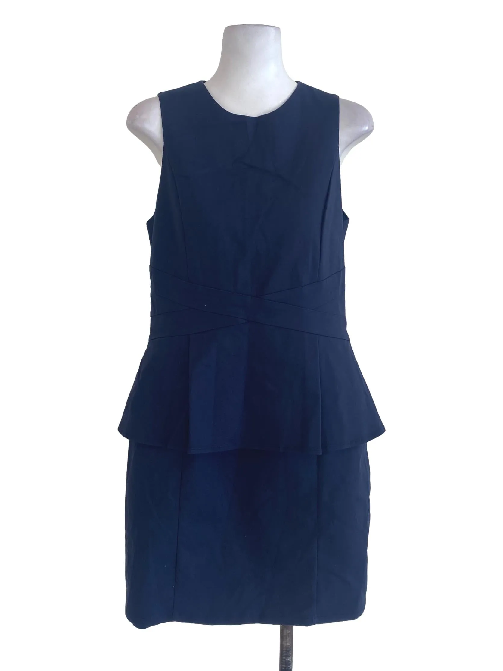 Navy Blue Peplum Dress