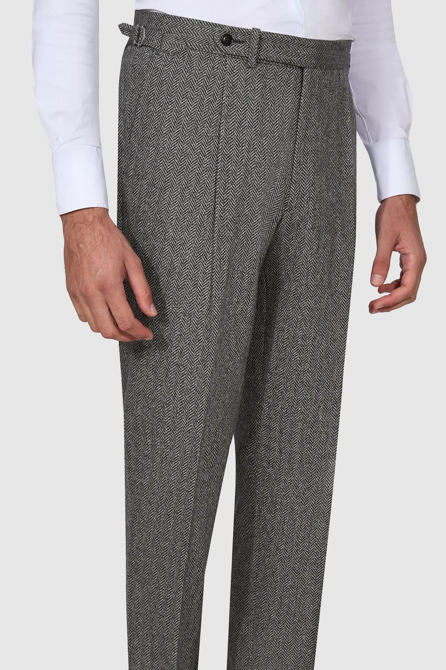 New Suitsupply Havana Tulip Mid Gray Herringbone Pure Wool 3 Piece Suit - Size 36R, 38R, 40S, 40R, 42R, 42L, 46R