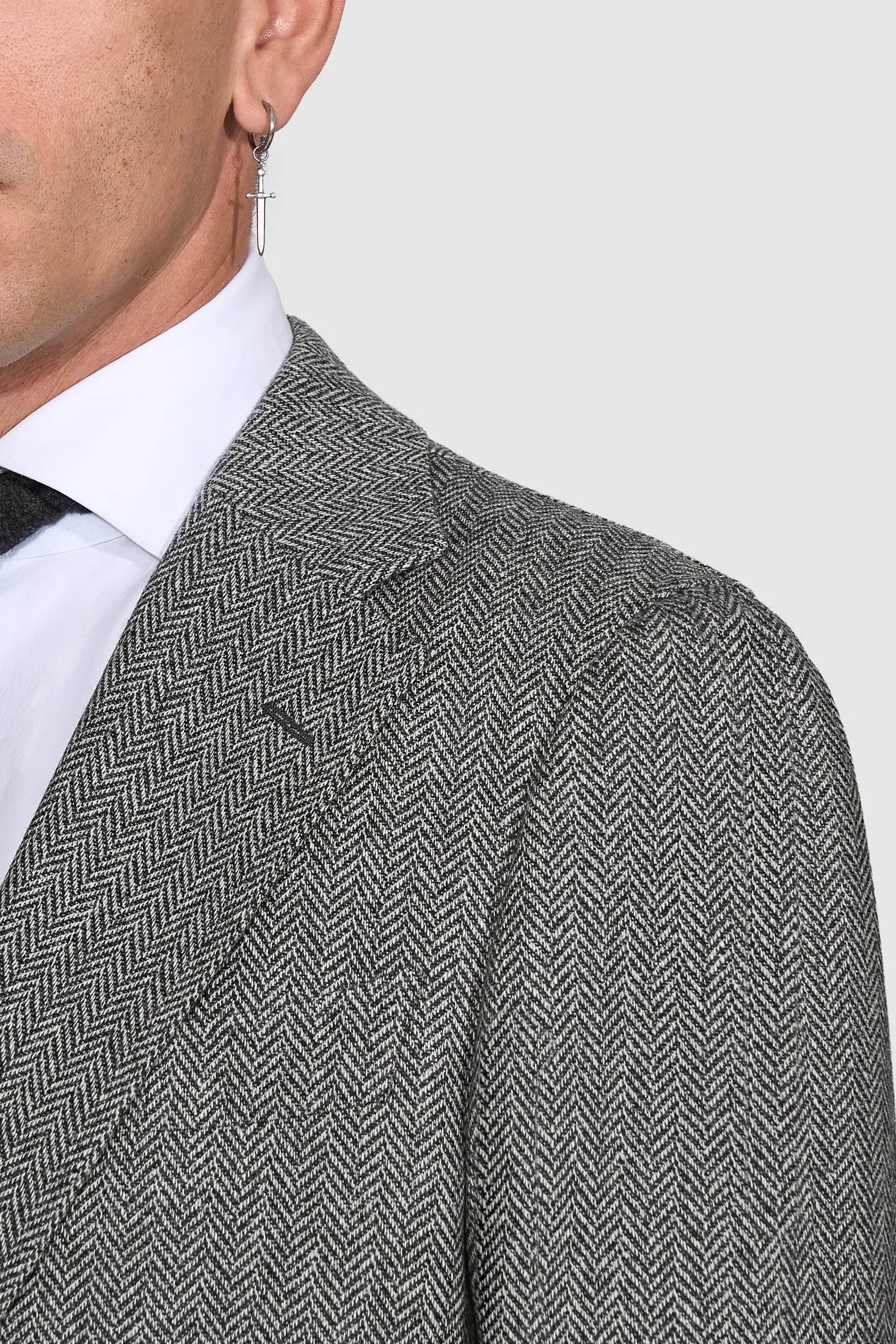New Suitsupply Havana Tulip Mid Gray Herringbone Pure Wool 3 Piece Suit - Size 36R, 38R, 40S, 40R, 42R, 42L, 46R