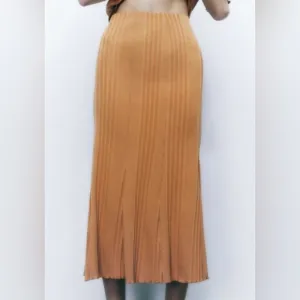 NEW ZARA - Ribbed Midi Skirt