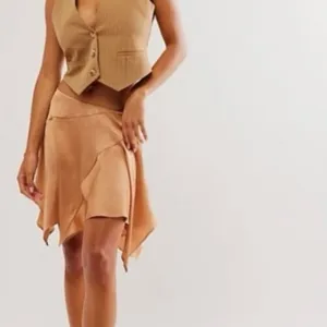 NWOT Free People Slim Shine Asymmetrical Skirt